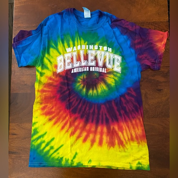 Mens Colortone Tie Dye Tshirt Pullover Short sleeve Preown Medium - Picture 8 of 8